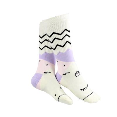 China MW19217 Custom Antibacterial Socks Wholesale Cute Smile Face Crew Socks Combed Cotton Terry Socks for sale