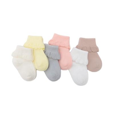 China QUICK DRY Sensitive Baby Lace Socks Combed Cotton Socks Boneless Seam Children's Handmade Socks for sale