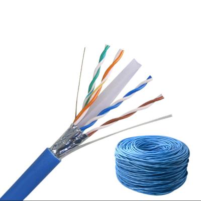 China 4P par trenzado interior 0.57m m Cat6 LAN Cable, cable azul Cat6 en venta