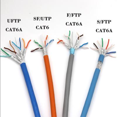 China Pantalla doble 4pair 23AWG 550Mhz RJ45 Cat6A LAN Cable FTP UTP en venta