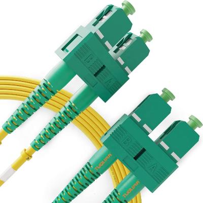 China SC APC Duplex Single Mode Fiber Optic Patch Cord 1M Length for sale