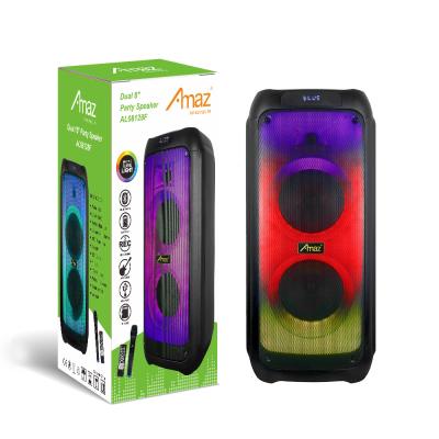 China Model TEMEISHENG Wireless Private Dual 8 Inch Portable BT TWS Speaker With Flame Light for sale