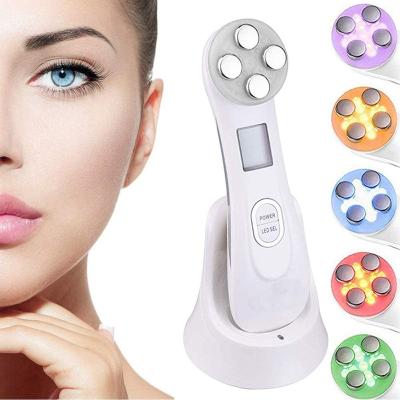 China Face Lift Beauty Device 5 in 1 Anti Wrinkle Ultrasonic Led Light Therapy RF Microneedle Lifting RF Machine for sale