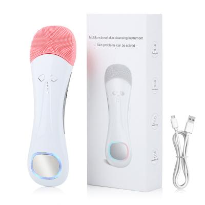 China Acne Treatment 2021 Custom Logo Beauty Tools Face Wash Brush Detergent Silicone Electric Facial Massage Cleaning Brush for sale