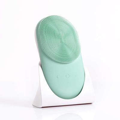 China Acne Treatment 2021 New Arrival Rechargeable Electric Silicone Facial Cleansing Brush Exfoliating Spin Brush Facial Cleanser for sale