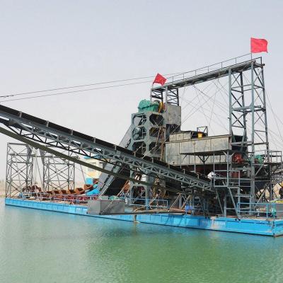 China High Efficiency Working Capacity Bucket Chain Gold Dredger for sale in stock zu verkaufen