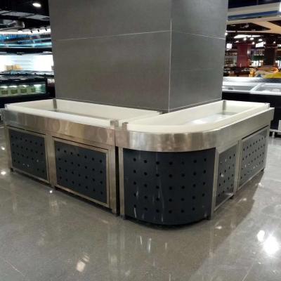 China Single-temperature stainless steel fresh fish display counter fish display freezer for sale