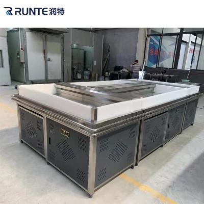 China Single-temperature stainless steel fish display table counter fish machine display counter for sale