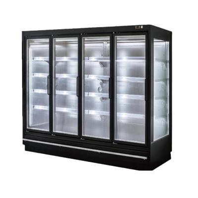 China Single-Temperature 3 Doors Fridge Glass Door Refrigerator / Commercial Multideck Refrigerators for sale