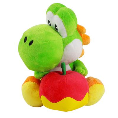 China Super Soft Stuffed Animals Cartoon Teddy Yoshi Doll 20cm Mario Bros Yoshi Plush Toys With Apple Birthday Gifts For Kids for sale