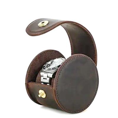 China Handcrafted Full Leather Detachable Display Pillow Travel Watch Storage Watch Box Case for 1 Slot Te koop