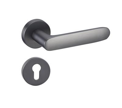 China Modern minimalist new product zinc alloy matte black interior door handle and window door handle kitchen household door handle for sale