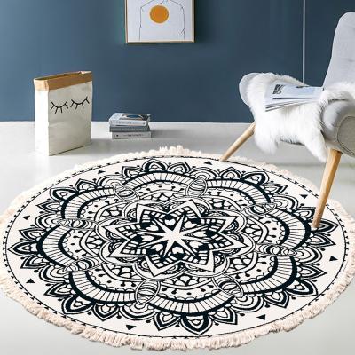 China Digital Printing Round Modern Bedroom Floor Mat Anti Slip Rugs Washable for sale