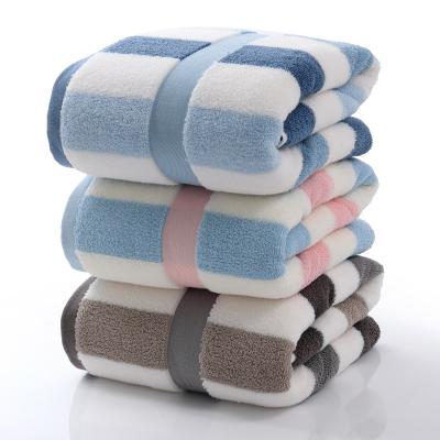 China Custom Logo Towel 32S 16S Cotton Blank Cotton Bath Towels Home 100% Pure Cotton Towel Set For Hotel for sale