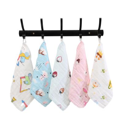 China Natural Baby Muslin Washcloths Child Safe Muslin Burp Soft Tissue Baby Newborn Face Towel for sale