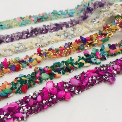 China 2021 Fashion Garment Decoration Resin Crystal Stone Trim Hotfix Rhinestone Transfer Tape Shinning For Shoe Garment for sale