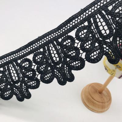 China High Quality Water Soluble Polyester 8cm Width Fashion Embroidery Lace Trim Net Trimming For Garment for sale