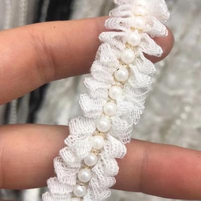 China Wholesale Water Soluble Beaded Fringe Trim Garment Crystal Beaded Curtain Lace Tassel Fringe Decorative Trimming for sale