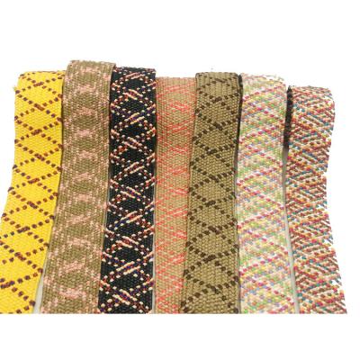 China 2021 New Fashion 5cm pp Cane Webbing Tape Colorful Elastic Strap Elastic Band for Shoe Hair Band and Belt for sale