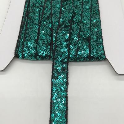 China 2cm Width Viable Wholesale Sequins Stretch Lace Trimming For Clothes for sale