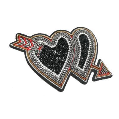 China Handmade Rhinestone Beaded Applique Patches Crystal Patches For Sewing for sale