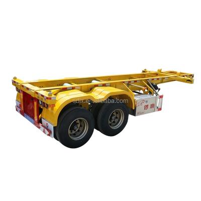 China Truck Trailer Two Axle 20ft Skeleton Container Dumper Trailer Tipper Trailer Semi Truck for sale