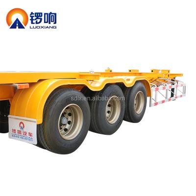 China Skeleton Truck Trailer 40FT Gooseneck Container Chassis Truck Semi Trailer for sale