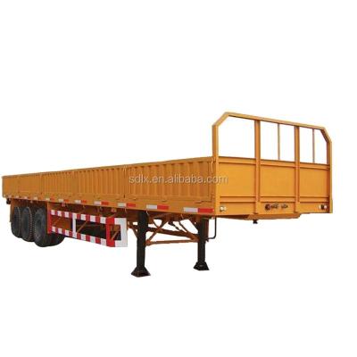 China Durable Straight Beam 5.3ton Side Wall Semi Trailer Truck Trailer For Sale for sale