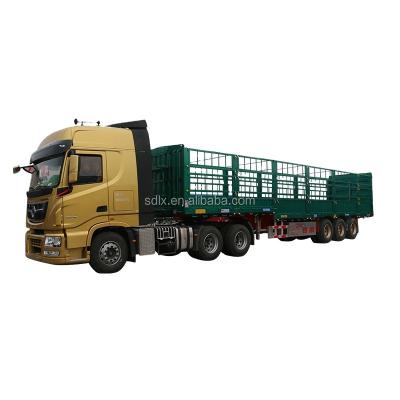 China Luoxiang Factory Truck Trailer High Barrier Cargo Trailer Drop Side Semi Trailer for sale