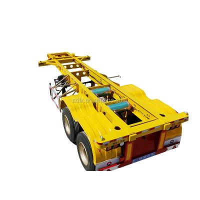 China 2 Feet Skeleton Container Truck Trailer 40 Axles Van Semitrailer for sale