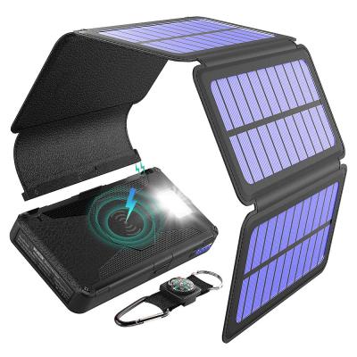 China Outdoor Indoor Solar Charger Radio Solar Panel Power Bank 20000mah Emergency Power Bank For Camping for sale