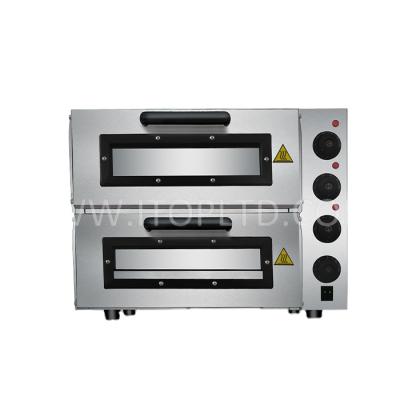 China Commercial catering commercial with timer stainless steel electric pizza oven 2 layers bakery oven electric commercial pizza oven for canteen for sale