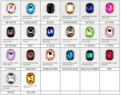 China Shoe Decoration Rectangle Rhinestone Charms With Diamond Edge Buckles Application With Shoes Shoes Decorative Charms for sale