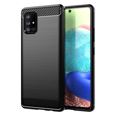 China Carbon Fiber TPU Back Cover Phone Back Cover Shockproof Soft Cell Phone Case For Samsung Galaxy a71 5G uw for sale