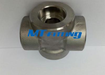 China Socket Welded F304L / 316L Forged High Pressure Pipe Fitting Stainless Steel Cross for sale