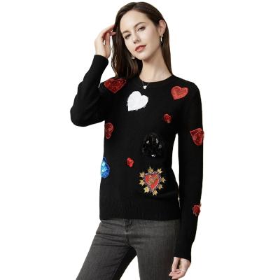 China Promotional custom made mujer cashmere wadding Anti-wrinkle logo woman wool sweater cheap sweater for sale