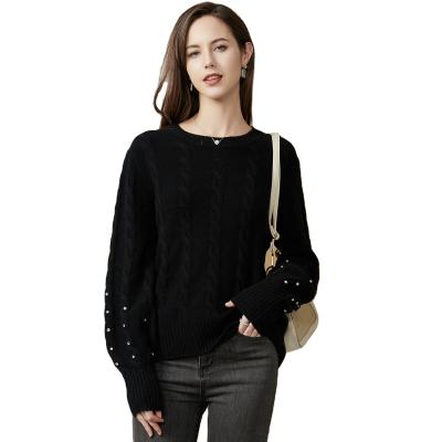 China Anti-wrinkle Good Quality Fashion Wool Cashmere Women Sweater Pullover Promotional Sweater for sale