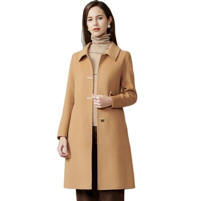 China Custom OEM China Women Woolen Ditch Coat Fashion Waterproof Warm Wool Ladies Coat for sale