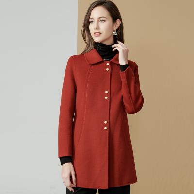 China New Style Waterproof Women Long Style 100% Wool Double Breasted Coat Outwear Windproof Trench Coats Coats for sale