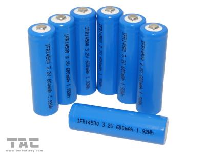 China Zonnebatterijifr14500 aa 3.2V 600mAh LiFePO4 Batterij voor Zonnelicht Te koop