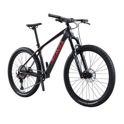 China SAVA Carbon Fiber MTB 6.1 Speed ​​Off-Road Bicycle 6.1 SHIMANO KCSM6100 Carbon Fiber 13 Kg Black Red Carbon Mountain Bike for sale