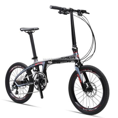 China Carbon Fiber Sava 20 Inch Small Wheel Lightweight Carbon Fiber Folding Bicycle /Folding Bicycle for sale