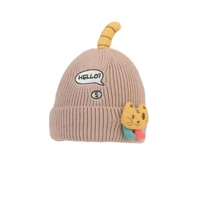 China Fashion\Comfortable Plush\New Hat Durable 2022 Baby Thickened Cute Kitten Doll Knitted Winter Hat For Children for sale