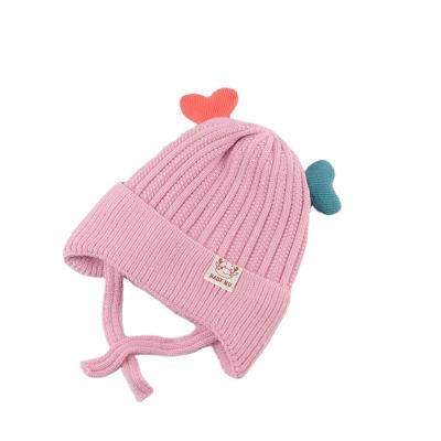 China Fashion\New Comfortable\Durable Boys And Girls Hat Little Heart Doll Plush Thickened Winter Cute Knitted Hat For Children for sale