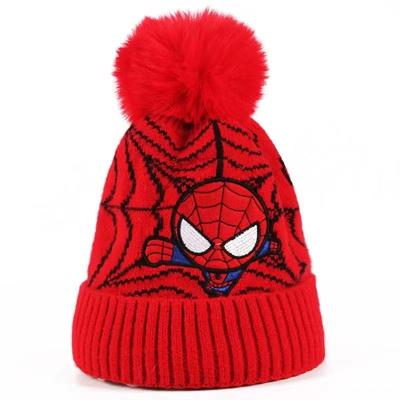 China Fashion\New Cartoon Spiderman Kids Comfortable\Durable Winter Hat For Kids With Velvet And Thick Wool Knit Baby Hat for sale