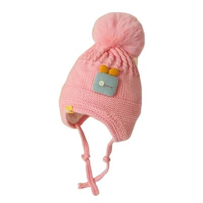 China Fashion\comfortable\durable winter pompom hearing protection baby warm hat,baby beanie knitted hat girls and boys for sale