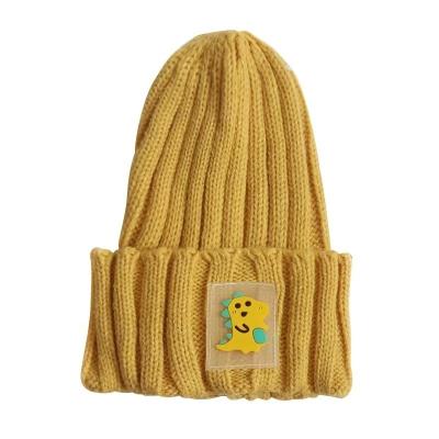 China Fashion\Comfortable\Goods Suitable For Shopping, Leisure Tourism And Other Baby Hats Cartoon Dinosaur Logo Customized Winter Children's Knitted Hats for sale