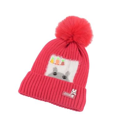 China Fashion\comfortable cute thickened pompom knitted hat\durable autumn and winter children's hat for sale