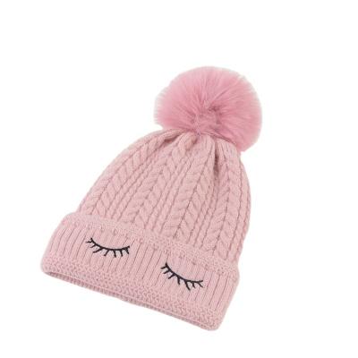 China COMMON fashionable warm hat knitted pure wool etc., cotton hat autumn and winter women's color yarn keeping color warm custom plush for sale