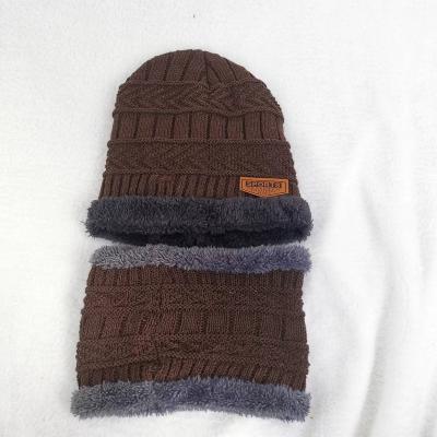 China Middle Autumn And Winter Knitted Hat Mens Warm Plush Bib Integrated Hat for sale